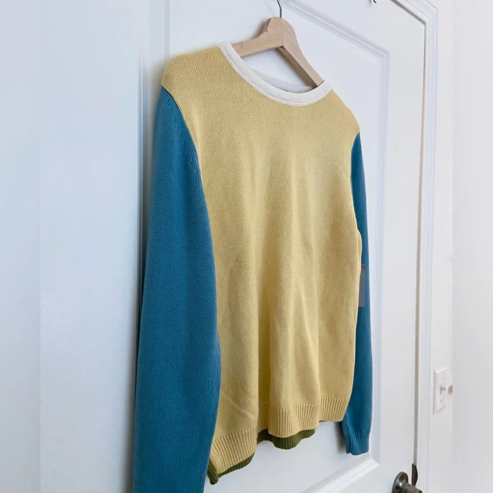 NWT Kate Hill, color block, crew neck sweater - Picture 2 of 6